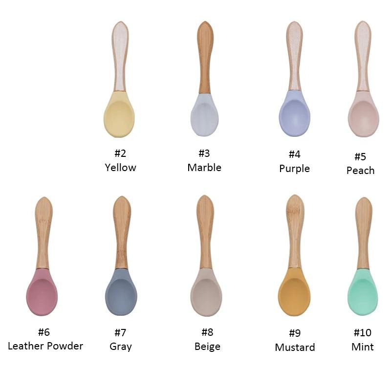 Let'S Make 1Set Silicone Baby Feeding Set Waterproof Spoon Non-Slip Feedings Silicone Bowl Tableware Baby Products Baby Plate