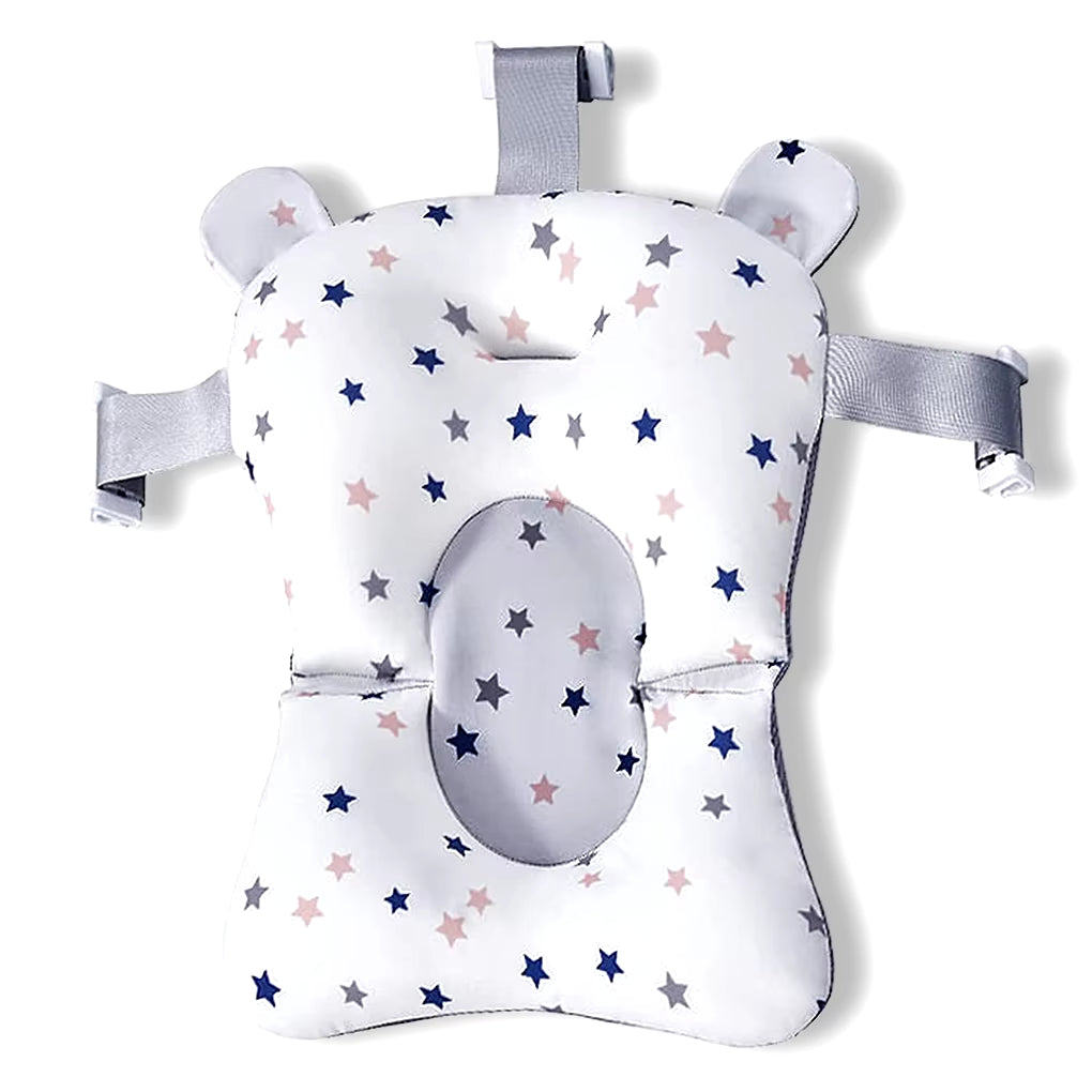 Baby Bathing Seat Non-Slip Nursing Security Bathtub Support Mat Netting Travel Comfort Toddler Cushion Pad with Straps