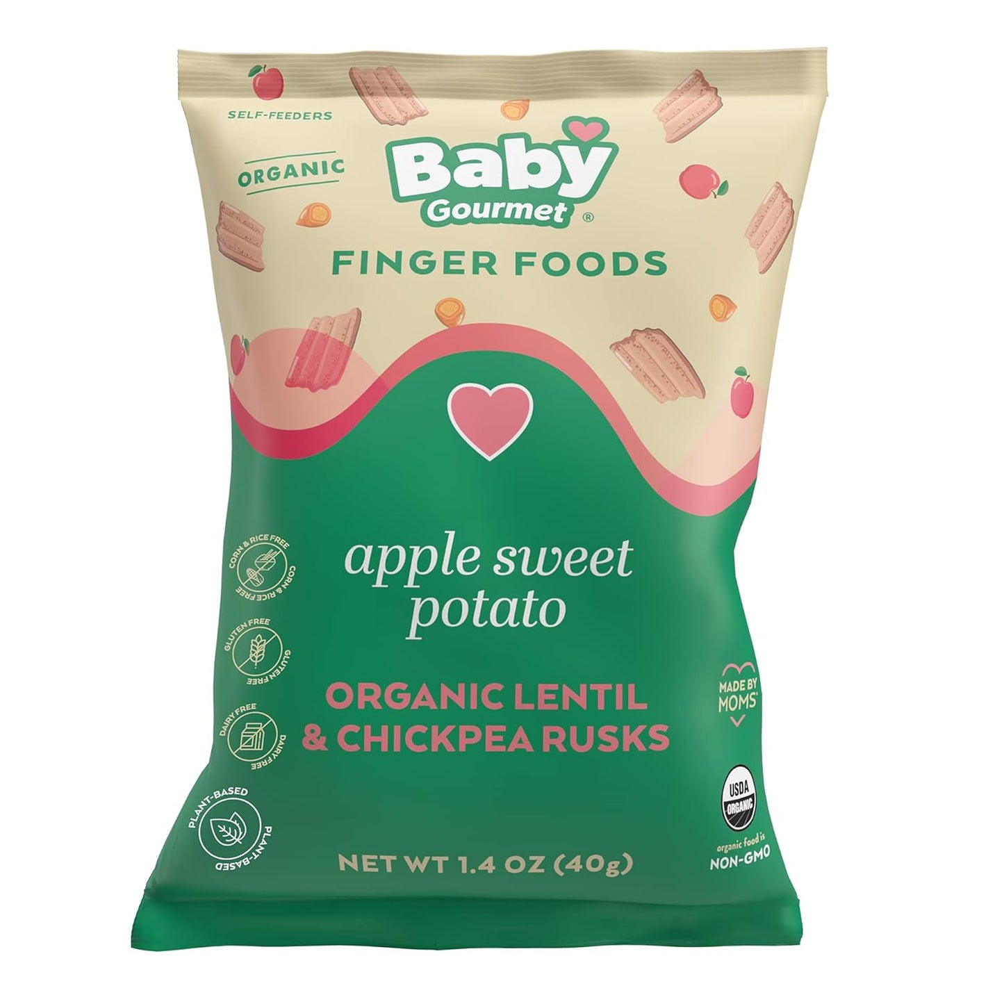 Organic Rusk Snacks - Sweet Potato Apple - (1.4 Oz) 4-Pack
