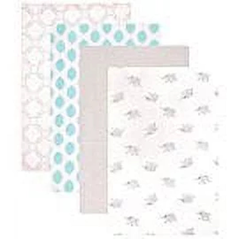 Baby Unisex Hooded Towel with Five Washcloths, Ikat Elephant, One Size