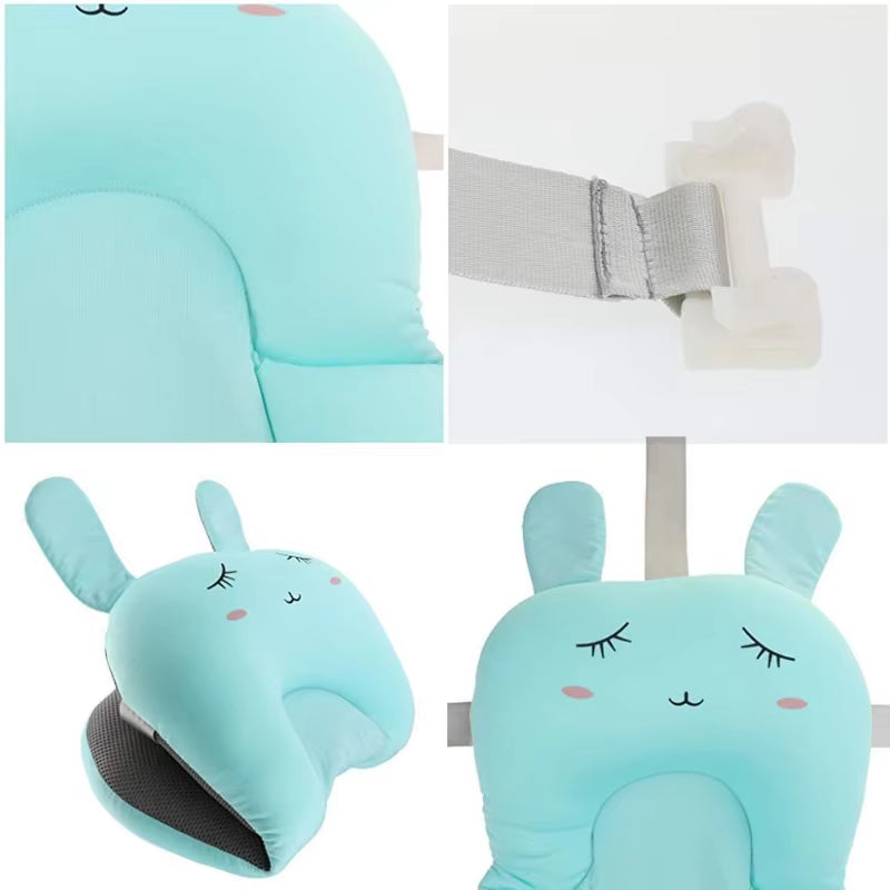 Portable Baby Bathtub Pad Ajustable Bath Tub Shower Cushion Newborn Support Seat Mat Foldable Soft Pillow Floating Waterpad Baby