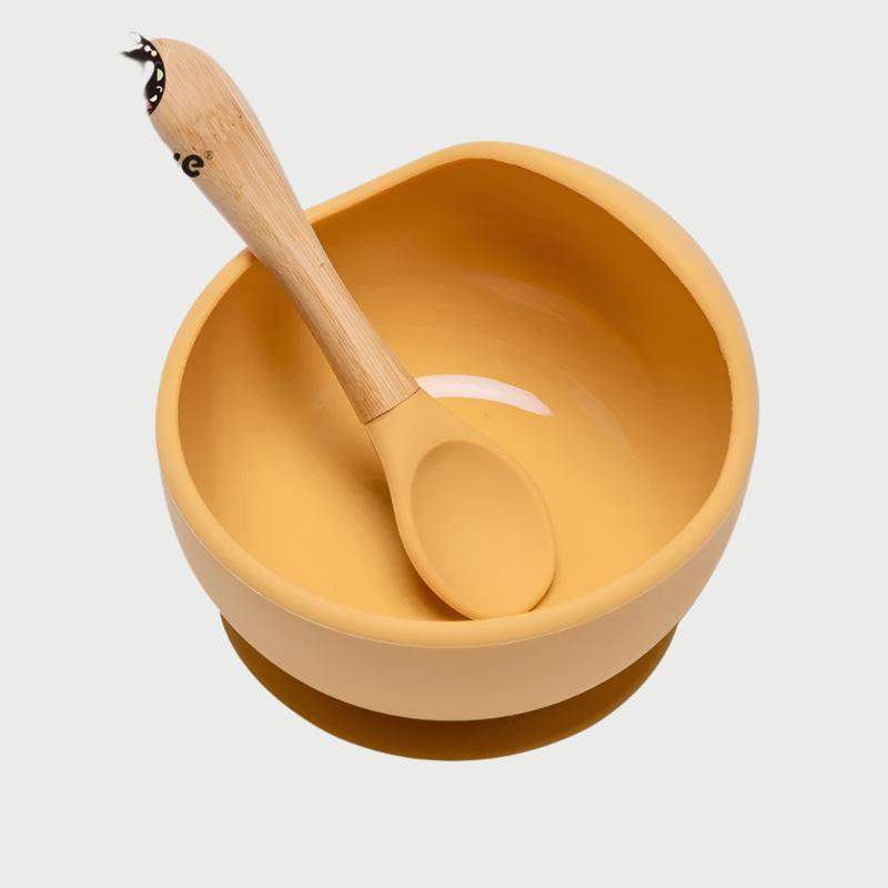 Let'S Make 1Set Silicone Baby Feeding Set Waterproof Spoon Non-Slip Feedings Silicone Bowl Tableware Baby Products Baby Plate