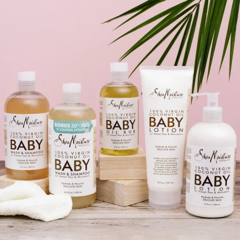 Newborn Baby Wash & Shampoo 100% Virgin Coconut Oil All Skin, 13 Fl Oz