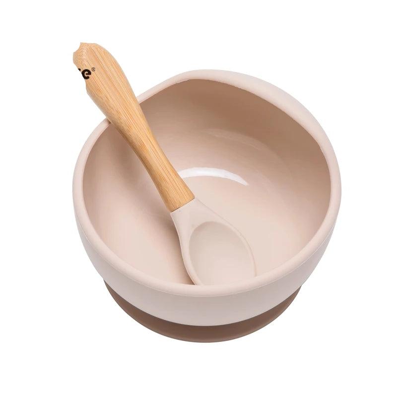 Let'S Make 1Set Silicone Baby Feeding Set Waterproof Spoon Non-Slip Feedings Silicone Bowl Tableware Baby Products Baby Plate