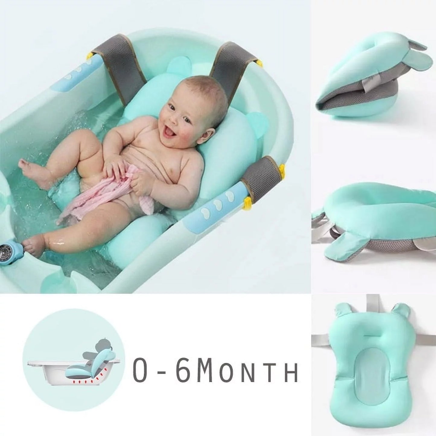 Newest Baby Bath Pad Non-Slip Bathtub Mat New Born Safety Bath Seat Support Baby Bath Soft Seat