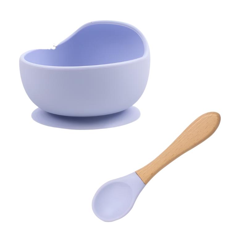 Let'S Make 1Set Silicone Baby Feeding Set Waterproof Spoon Non-Slip Feedings Silicone Bowl Tableware Baby Products Baby Plate